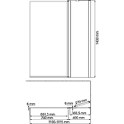 Шторка на ванну WasserKRAFT Berkel 110 R 48P02-110RM профиль Хром стекло матовое-1