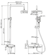 Душевая система WasserKRAFT Thermo A11301 с термостатом Хром-6
