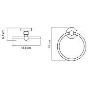 Кольцо для полотенец WasserKRAFT Regen K-6960 Хром-2