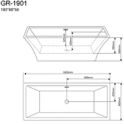 Акриловая ванна Grossman Cristal 180х80 GR-1901 без гидромассажа-2