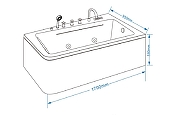 Акриловая ванна Grossman GR-17095R 170х95 с гидромассажем-6