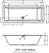 Акриловая ванна Riho Lugo 190х80 R B135014005 (BD6700500000000) без гидромассажа-3