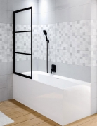 Шторка на ванну Riho Grid GB501 80 G004046121 (GBB5080001) L профиль Черный стекло прозрачное-1