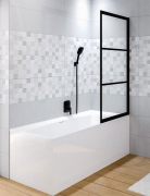 Шторка на ванну Riho Grid GB501 80 G004047121 (GBB5080002) R профиль Черный стекло прозрачное-1