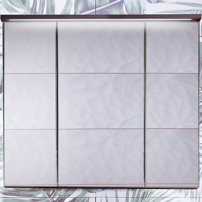 Зеркальный шкаф Бриклаер Кристалл 75 4627125414916 с подсветкой Ясень Анкор темный фотографии