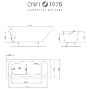 Чугунная ванна Owl 1975 Bjorn 170x75 OWLIB191108 без антискользящего покрытия-9