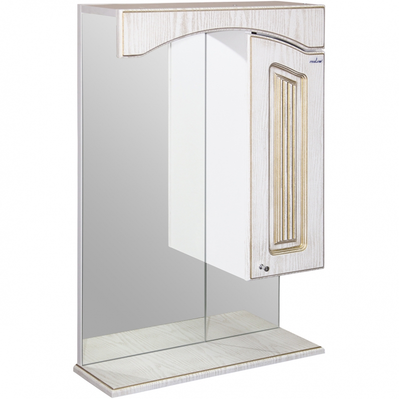Зеркало со шкафом Mixline Крит 55 533135 Патина золото набор мебели для ванной mixline крит 55 патина серебро зеркальный шкаф тумба раковина