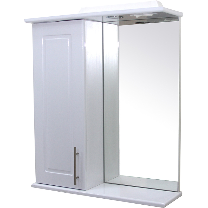 Зеркало со шкафом Mixline Мираж 60 L 535187 с подсветкой Белое зеркало со шкафом mixline кассиопея 75 l 534973 с подсветкой белое