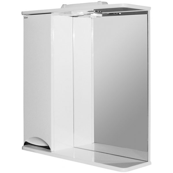 Зеркало со шкафом Mixline Этьен 65 L 534830 с подсветкой Белое зеркало со шкафом aquaton рене 80 l 1a222502nrc80 с подсветкой белый грецкий орех