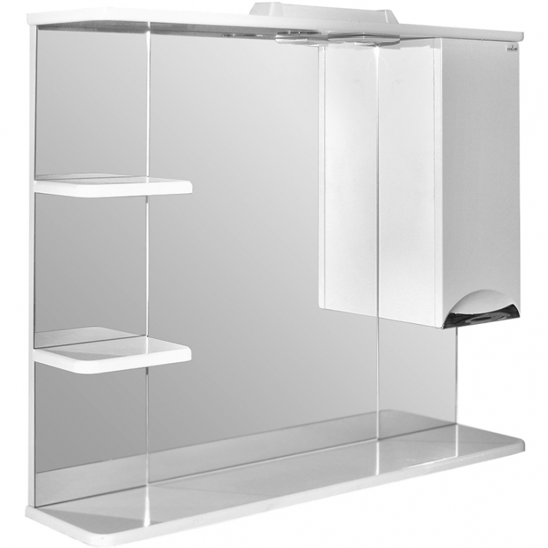Зеркало со шкафом Mixline Этьен 90 R 529942 с подсветкой Белое зеркало со шкафом mixline вилена 55 r 524708 с подсветкой белое