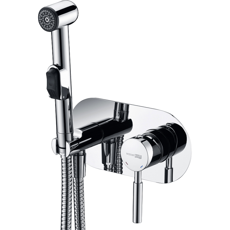 Гигиенический душ со смесителем WasserKRAFT Main 4138 Хром гигиенический душ со смесителем wasserkraft a08657 никель