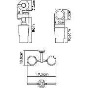 Дозатор для жидкого мыла WasserKRAFT K-28189 со стаканом для зубных щеток Хром-2