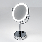 Косметическое зеркало WasserKRAFT K-1005 с подсветкой с увеличением Хром-1