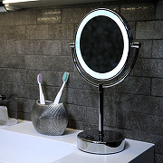 Косметическое зеркало WasserKRAFT K-1005 с подсветкой с увеличением Хром-3