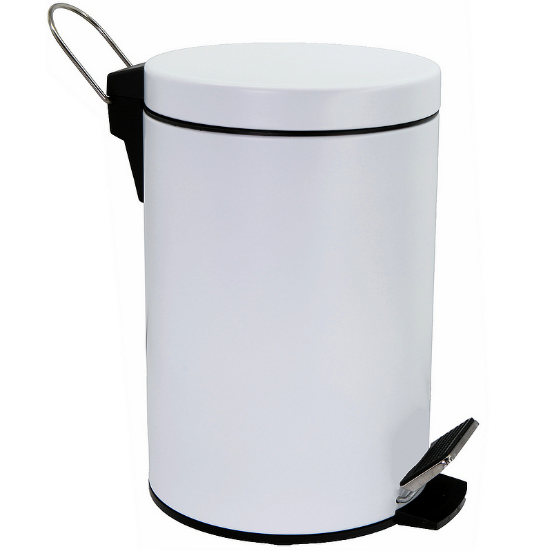 Ведро для мусора WasserKRAFT K-635W Белое матовое контейнер для мусора idea призма 4 5л с педалью белый пластик