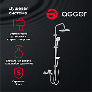 Душевая система Agger A2595000 Хром-9