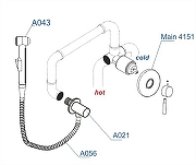 Гигиенический душ со смесителем WasserKRAFT Main A14156 Хром-7