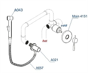 Гигиенический душ со смесителем WasserKRAFT Main A14157 Хром-7