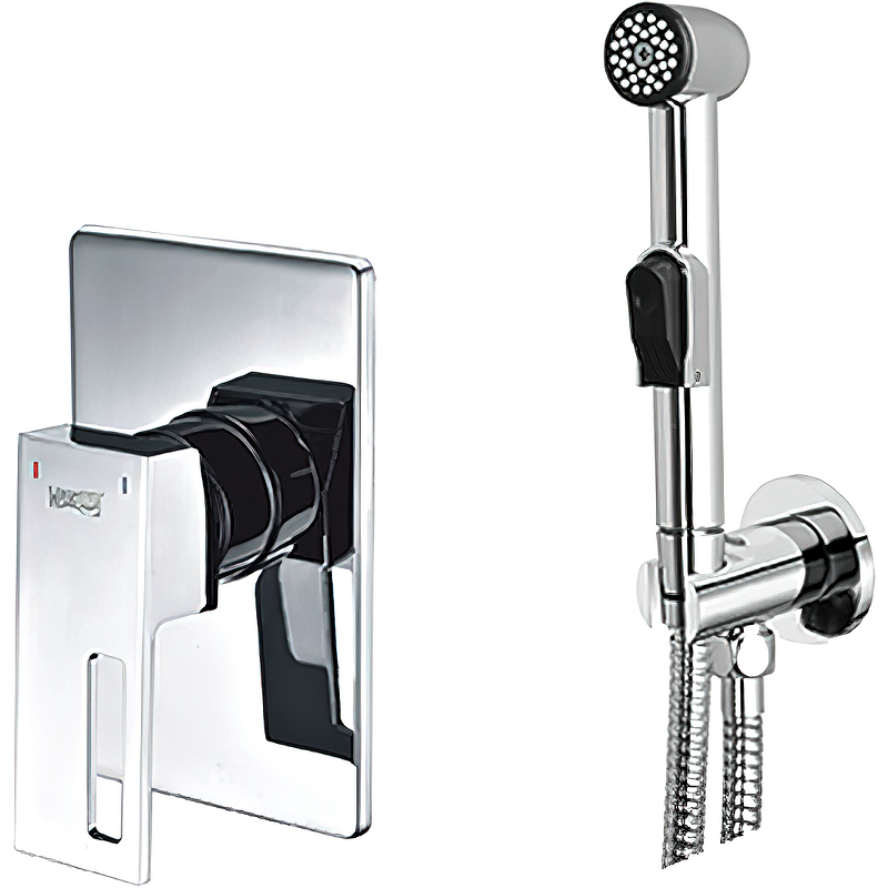 Гигиенический душ со смесителем WasserKRAFT Alme A01556 Хром гигиенический душ со смесителем wasserkraft a70138 хром