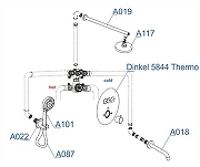 Душевая система WasserKRAFT Dinkel A175817 с термостатом Хром-12