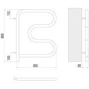 Электрический полотенцесушитель Terminus F-образный 500x500 4620768883880 Хром-3