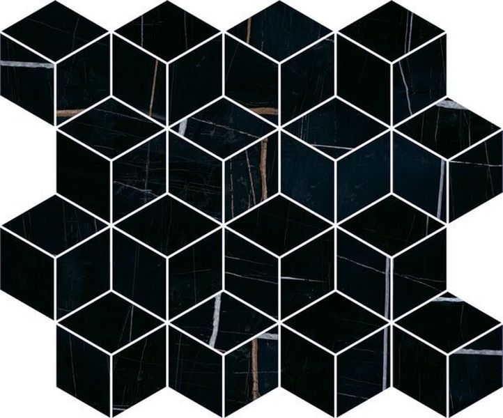 Керамический декор Kerama Marazzi Греппи черный мозаичный T017\14026 37,5х40 см t017 14023 джардини беж светлый мозаичный 45 37 5 керам декор цена за 1 шт