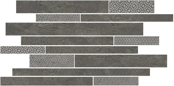 Керамический декор Kerama Marazzi Ламелла серый темный мозаичный SBM011\SG4585 25х50,2 см плитка из керамогранита матовая kerama marazzi ламелла 25x50 2 серый sbm010 sg4584