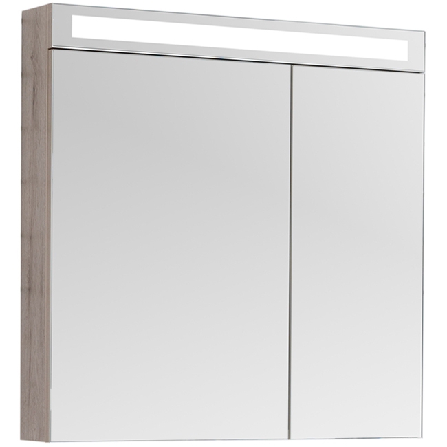 Зеркальный шкаф Dreja Max 80 77.9010D с подсветкой Дуб Кантри зеркальный шкаф aquanet доминика 80 led цвет бел фасад черный 171082