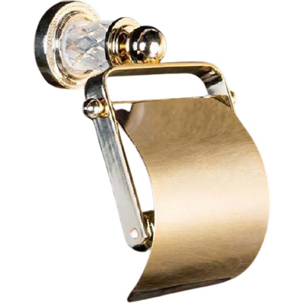 Держатель туалетной бумаги Boheme Murano Cristal 10901-CRST-G с крышкой Золото цена и фото