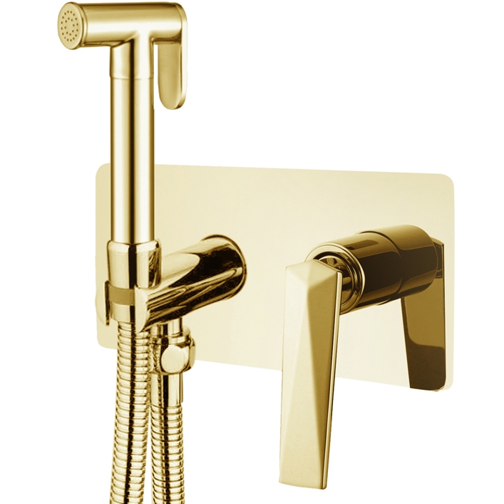 Гигиенический душ со смесителем Boheme Venturo 387 Золото гигиенический душ со смесителем boheme venturo 377 sgm оружейная сталь глянцевая