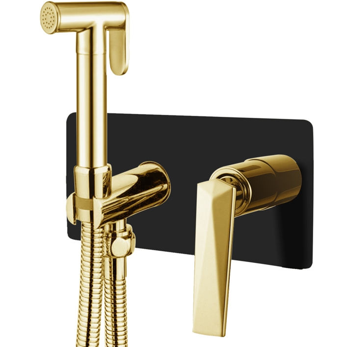 Гигиенический душ со смесителем Boheme Venturo 387-B Золото Черный гигиенический душ со смесителем boheme spectre 457 b черный