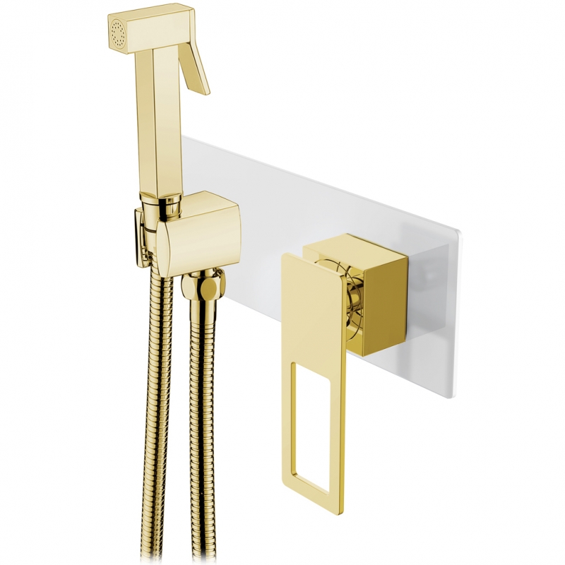 Гигиенический душ со смесителем Boheme Q 147-WG Белый Золото гигиенический душ boheme imperiale 405 золото