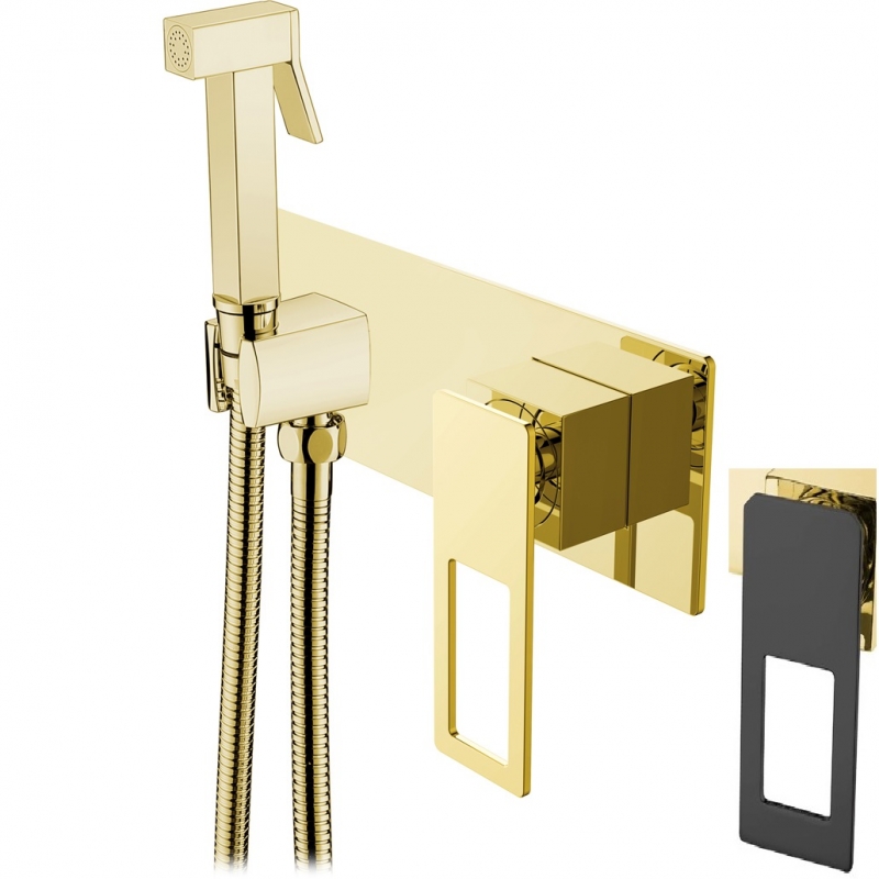 Гигиенический душ со смесителем Boheme Q 147-GB Золото Черный гигиенический душ boheme imperiale 405 золото
