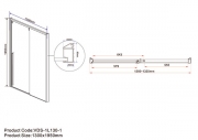 Душевая дверь Vincea Lugano 130 VDS-1L130CL-1 профиль Хром стекло прозрачное-5