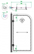 Шторка на ванну Cezares RETRO-V-1-80/145-PP-G-R профиль Золото стекло матовое-2
