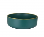 Раковина-чаша Bronze de Luxe 36 1054 Зеленая с золотым ободом-1
