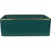Раковина-чаша Bronze de Luxe 40 1063 Зеленая с золотым ободом-1