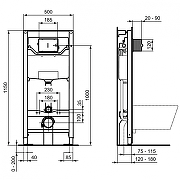 Комплект унитаза с инсталляцией Ideal Standard Esedra T386401 с сиденьем Микролифт-15