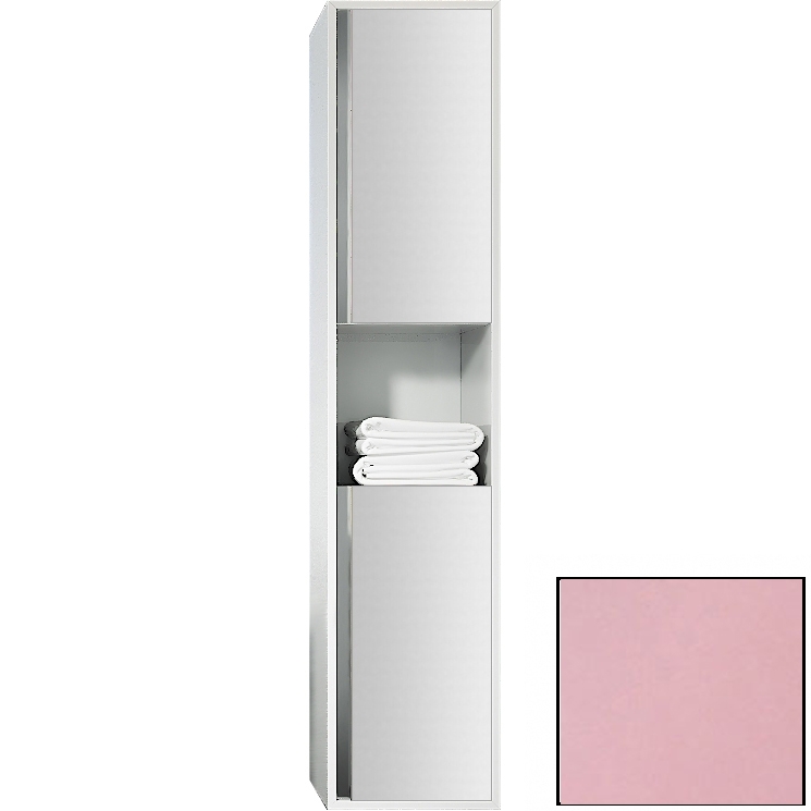 Шкаф пенал SanVit Контур 32 pkontur в цвете Ral вертикальные ручки подвесной Розовый глянец