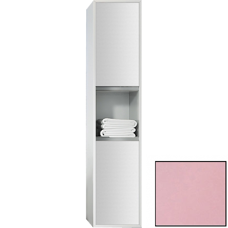 Шкаф пенал SanVit Контур 32 pkontur в цвете Ral горизонтальные ручки подвесной Розовый глянец