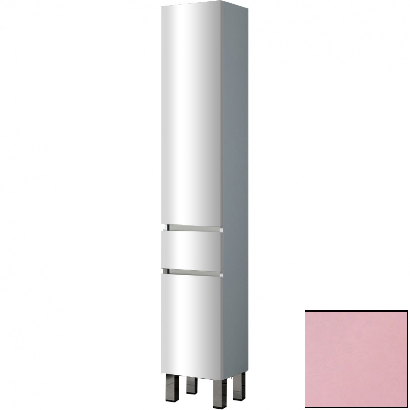 Шкаф пенал SanVit Кубэ-3 32 pkube3 в цвете Ral с бельевой корзиной Розовый глянец