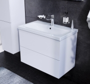 Комплект мебели для ванной AM.PM Gem 75 BK90GA Белый со смесителем для раковины и аксессуарами-3