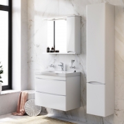 Комплект мебели для ванной AM.PM Like 80 BK80GE Белый со смесителем для раковины и аксессуарами-1