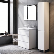 Комплект мебели для ванной AM.PM Gem S 75 BK91GF Белый со смесителем для раковины и аксессуарами-1