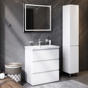 Комплект мебели для ванной AM.PM Gem S 75 BK91GF Белый со смесителем для раковины и аксессуарами-2