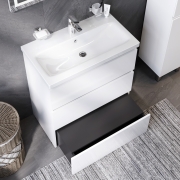Комплект мебели для ванной AM.PM Gem S 75 BK91GF Белый со смесителем для раковины и аксессуарами-3
