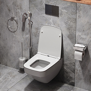Комплект унитаза с инсталляцией AM.PM Inspire 2.0 CK50GD с сиденьем Микролифт с клавишей смыва Хром с гигиеническим душем и аксессуарами для ванной комнаты-4