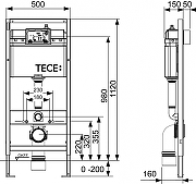 Инсталляция Tece Base K440407 (K447407) для подвесного унитаза с Черной матовой клавишей смыва с шумоизоляцией-7