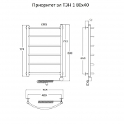 Электрический полотенцесушитель Тругор Приоритет 1 элТЭН 80x40 Хром-1