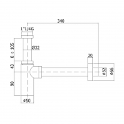 Сифон для раковины Paffoni Minimal ZACC240BO Белый матовый-1